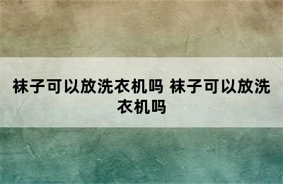 袜子可以放洗衣机吗 袜子可以放洗衣机吗